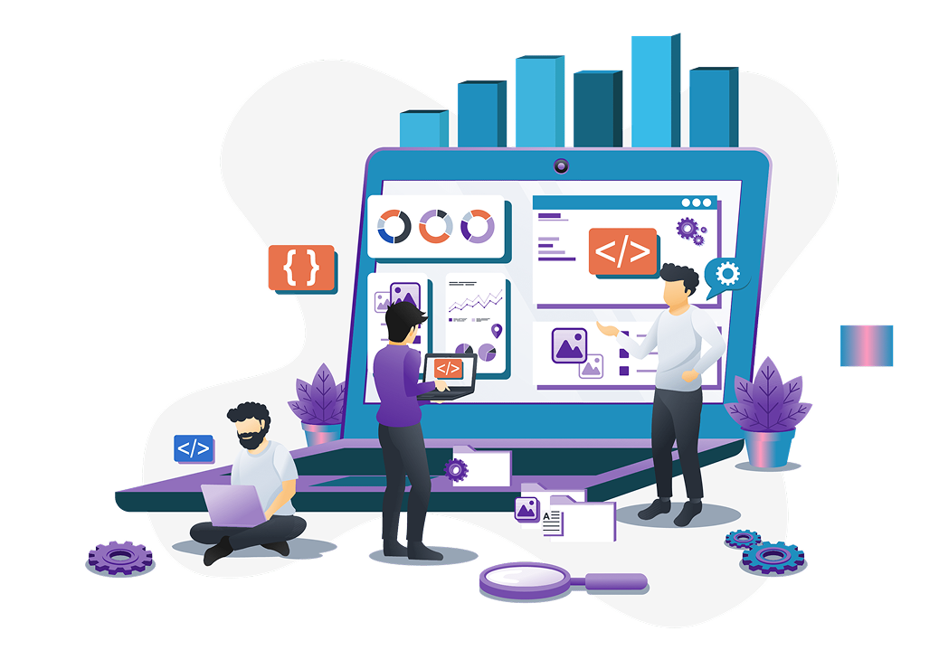 Custom software development illustration